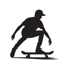 Velocity Vignettes: Person Skating Silhouette Series Illustrating the Speed and Agility of Skating Adventures
