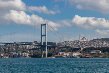 Camlica Mosque and Bosphorus Bridge