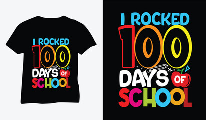 100 days of school t shirt design vector and PNG file