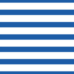 Obraz premium Striped background with horizontal straight blue and white stripes. Seamless and repeating pattern. Editable vector illustration.
