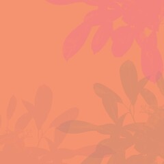 Pomarańczowe tło z delikatnymi kwiatami. tapeta, ilustracja, pomarańczowy