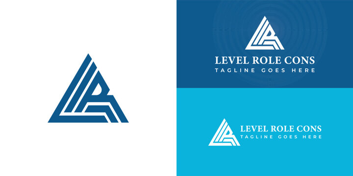Abstract LR or RL initial logo design vector graphic idea creative in blue color isolated on a white Background. Letter LR logo applied for luxury real estate company logo design inspiration template