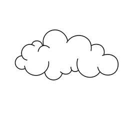 Vector isolated one single simple cloud colorless black and white contour line easy drawing	