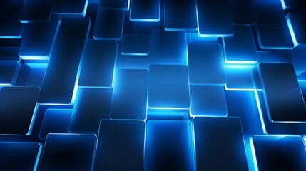 The background is blue and has a glowing blue light in a square shape.