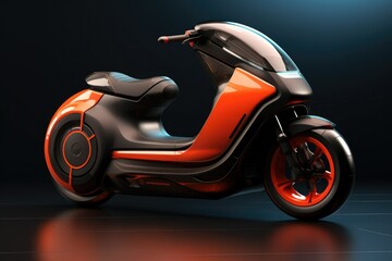 Futuristic sports bike in cyberpunk style, 3D rendering of a custom motorcycle, Ai generated Ai...