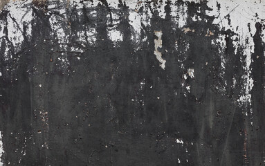 Concrete wall texture with black and white cracked paint. Old concrete wall background. Concrete wall grunge surface with cracked paint. Close up.