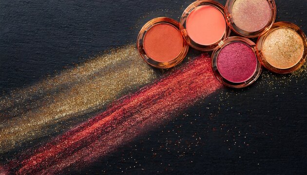 Strokes of Powdered Make-up - Glamorous Background for Cosmetics or Party - Colorful Wallpaper for Marketing