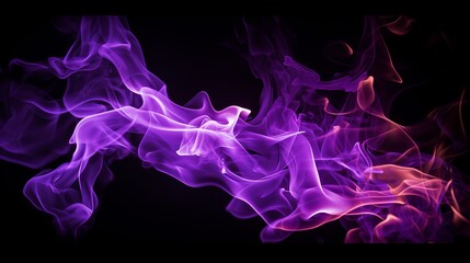 A black background with purple flames.