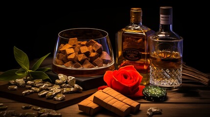 Jack daniel’s blended whisky on grey background. Jack Daniel's is a brand of sour mash Tennessee whiskey that is the highest
