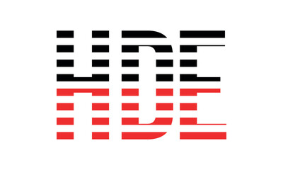 HDE three initial letter iconic line negative space minimal logo design vector template. monogram, abstract, wordmark, business, typography, minimalist, brand, company, flat, modern, unique, simple