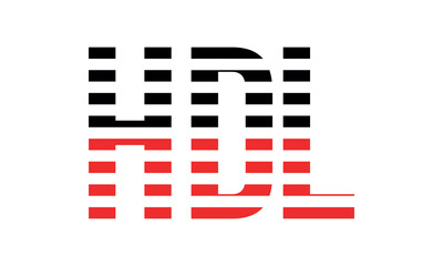 HDL three initial letter iconic line negative space minimal logo design vector template. monogram, abstract, wordmark, business, typography, minimalist, brand, company, flat, modern, unique, simple