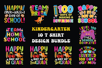 Fototapeta premium Kindergarten t shirt design bundle