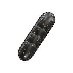 3D black helium balloon with golden polka dot pattern 