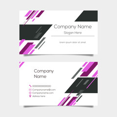 Vector abstract business card background design. Modern business name card layout design for print. Purple background vector template