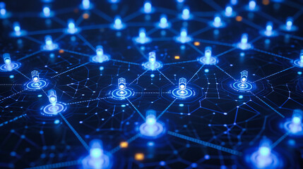 Futuristic Digital Networking, Abstract Connectivity and Communication Technology Concept