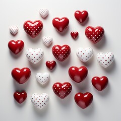 heart frame with hearts on white background 