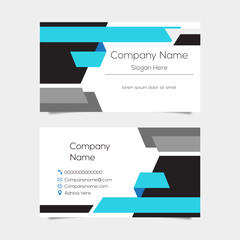 Vector abstract business card background design. Modern business name card layout design for print. Blue background vector template
