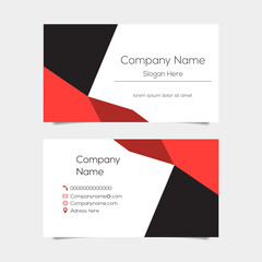 Vector abstract business card background design. Modern business name card layout design for print. Red background vector template