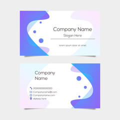 Vector abstract business card background design. Modern business name card layout design for print. Purple background vector template