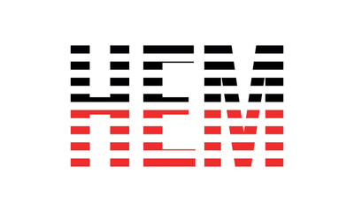 HEM three initial letter iconic line negative space minimal logo design vector template. monogram, abstract, wordmark, business, typography, minimalist, brand, company, flat, modern, unique, simple