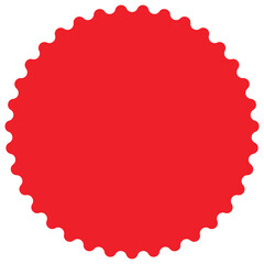 Zig-zag circle collection in red color. sharp and rounded waves edge. Sale and big set of red zig-zag circle sticker, Sale and discount template sticker. Red sale labels isolated.