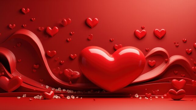 valentine background with hearts, love, rell, red heart wallpaper