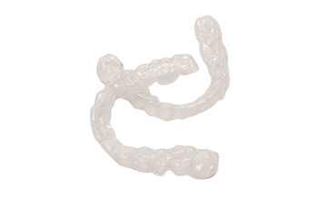 Transparent mouth guard isolated on a white.