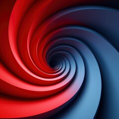 Red Swirl On Dark Blue Backgroun, 3d  illustration