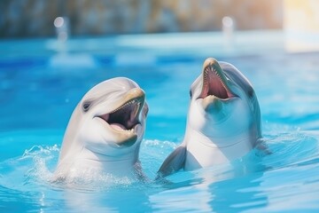 Joyful Dance of Dolphins: A Celebration of Marine Harmony and Play - Generative AI