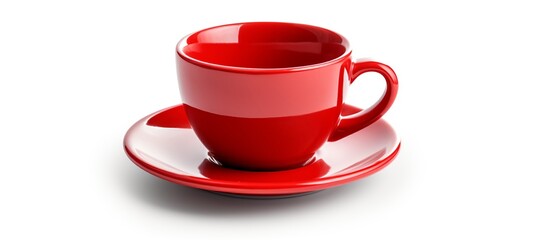 Red coffee cup isolated on white background