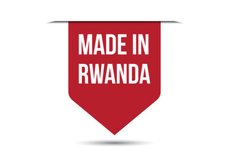Made in Rwanda red vector banner illustration isolated on white background