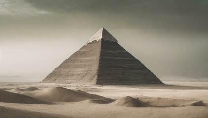 広大な砂漠にある大きなピラミッド_02