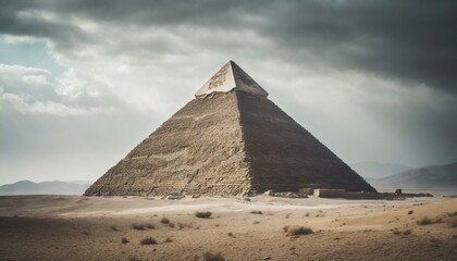 広大な砂漠にある大きなピラミッド_03