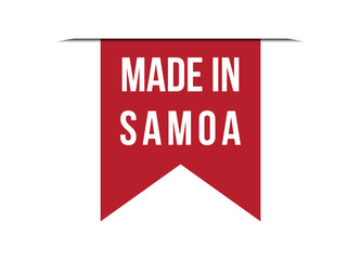 Made in Samoa red vector banner illustration isolated on white background