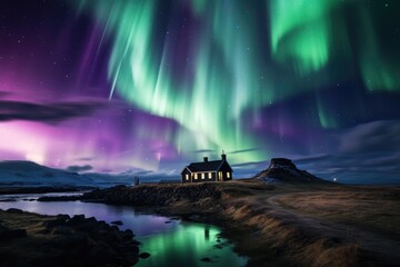 Enchanted Residence: Aurora Borealis Graces Icelandic House