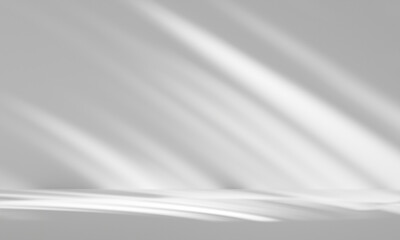 Empty palm shadow white color texture pattern cement wall white background. presentation and branding products, room studio empty space. 3d render