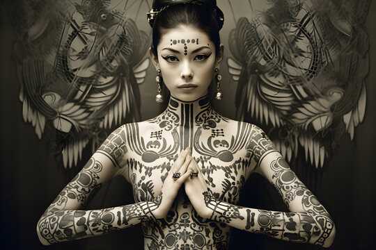 japenese geisha with tattoos