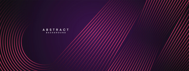 Abstract Dark Purple and Pink Waving circles lines Technology Background. gradient with glowing lines shiny geometric shape and diagonal, for brochure, cover, poster, banner, website, header