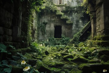 Fototapeta na wymiar Ruins in the Mysterious Forest