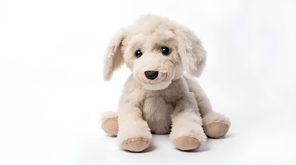 Obraz premium Stuffed dog. Plain white background.