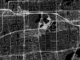 Vector road map of the city of Arcadia  California in the United States of America with white roads on a black background.