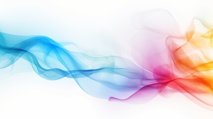 Smoke that is abstract and multicolored on a white background