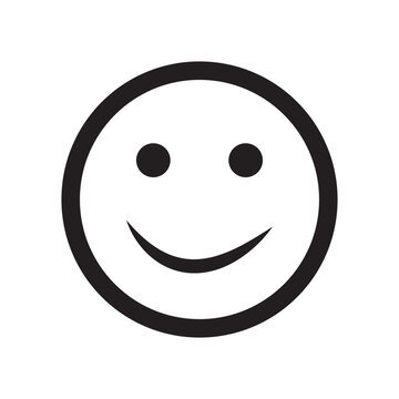 Smile icon vector. Face emoticon sign