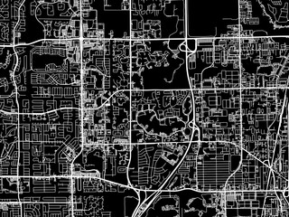 Vector road map of the city of Coconut Creek  Florida in the United States of America with white roads on a black background.