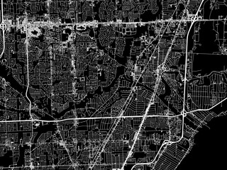 Vector road map of the city of Clinton Township  Michigan in the United States of America with white roads on a black background.
