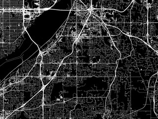 Vector road map of the city of Eagan  Minnesota in the United States of America with white roads on a black background.