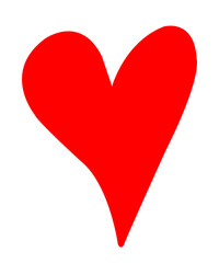 Heart clip art design on plain white transparent isolated background for card, shirt, hoodie, sweatshirt, apparel, tag, mug, icon, poster or badge