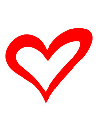 Heart clip art design on plain white transparent isolated background for card, shirt, hoodie, sweatshirt, apparel, tag, mug, icon, poster or badge