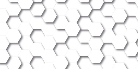 Naklejka premium Abstract background with hexagons honeycomb technology texture. Hexagonal shape structure light seamless geometric background. Surface polygon pattern with digital hexagon and futuristic business.