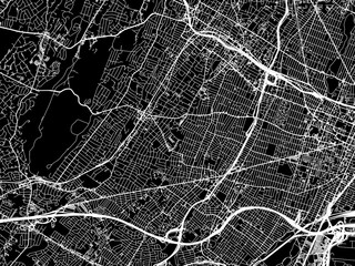 Vector road map of the city of Irvington  New jersey in the United States of America with white roads on a black background.